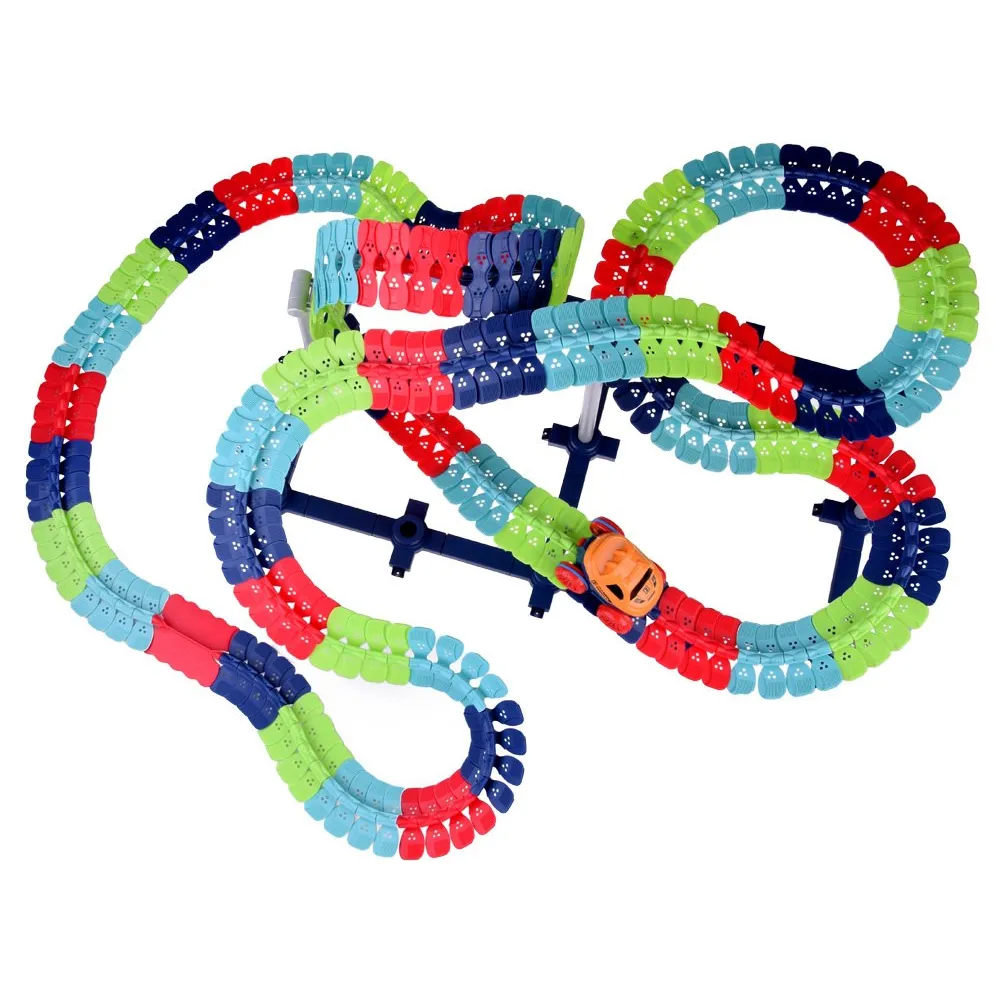 zestaw 291 elementów toru samochodowego i akcesoriów