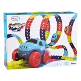 instrukcja obrazkowa oraz elementy toru przygotowane do montażu