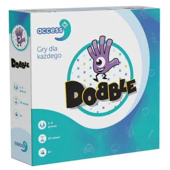 Pudełko gry Dobble Access+ REBEL z wyraźnymi powiększonymi symbolami