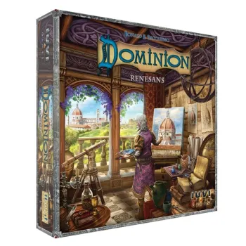 Dominion: Renesans IUVI Games – pudełko dodatku z elementami i kartami