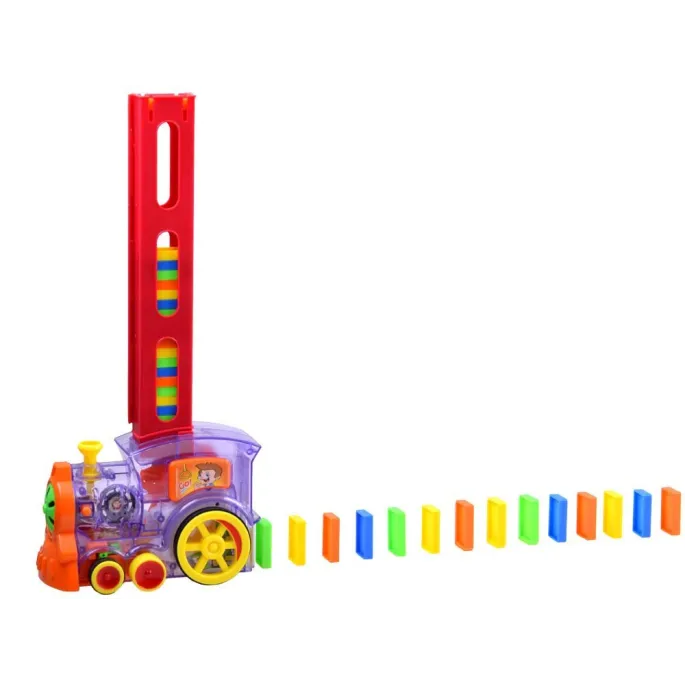 Zbliżenie na różnokolorowe kostki domina w zestawie