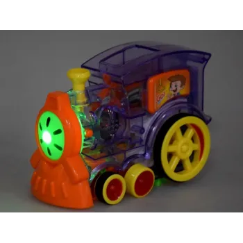 Zestaw Domino Lokomotywa rozłożony na jasnej powierzchni