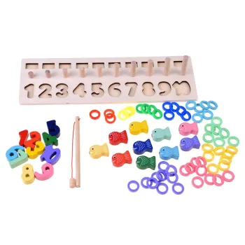 podstawka z kołkami i dopasowanymi cyframi podczas zabawy