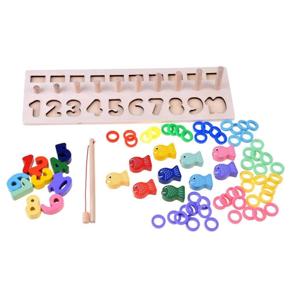 podstawka z kołkami i dopasowanymi cyframi podczas zabawy