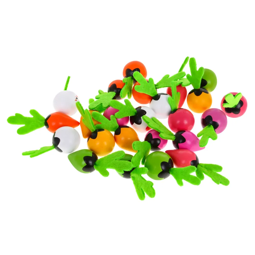 detal drewnianej marchewki w zestawie gry