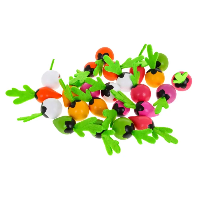 detal drewnianej marchewki w zestawie gry