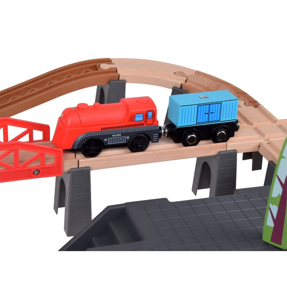 zbliżenie na zestaw znaków drogowych i drzew do budowy miasta