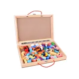 drewniane pojazdy miejskie i budynki w zestawie kolejki