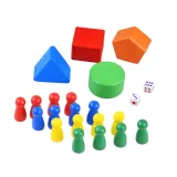 Detal malowanych, naturalnych powierzchni kostki edukacyjnej 8w1