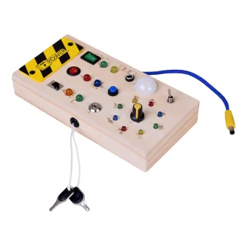 efekty świetlne led na tablicy manipulacyjnej montessori