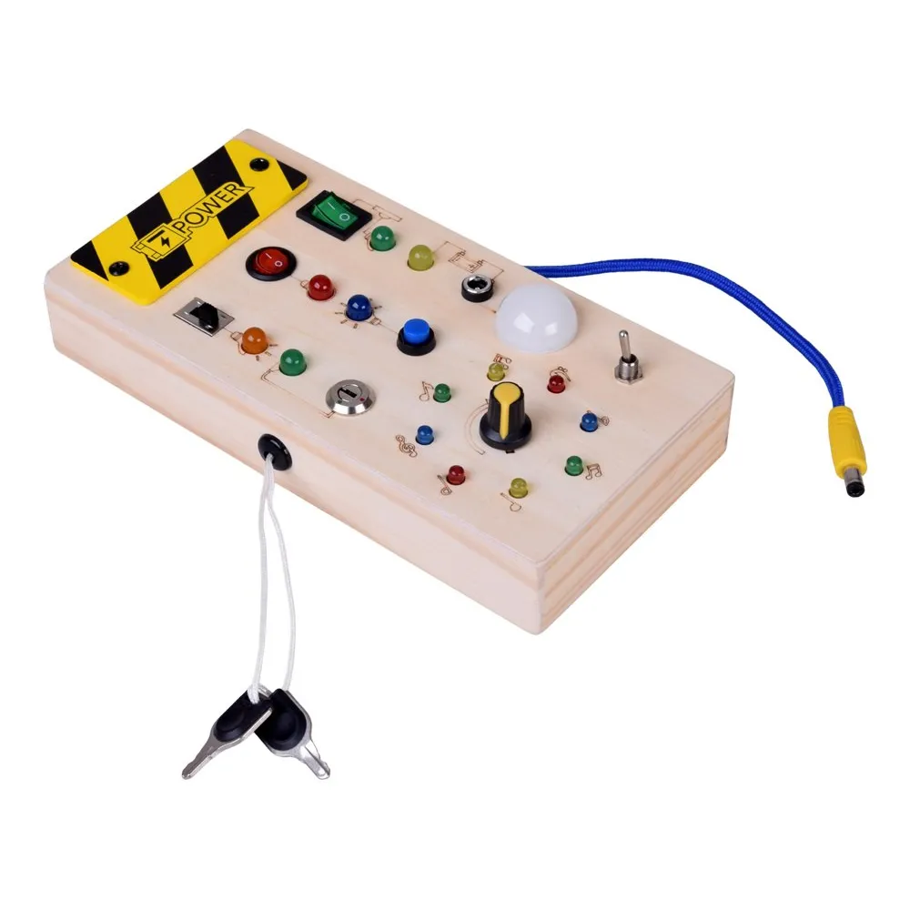 efekty świetlne led na tablicy manipulacyjnej montessori