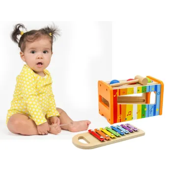 Drewniane Cymbałki dla dziecka + młoteczek IN0153