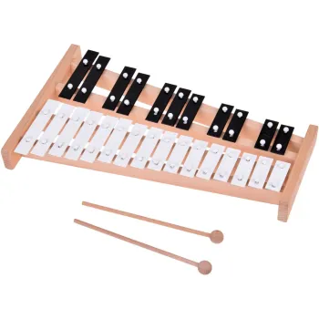 Drewniane Cymbałki dzwonki chromatyczne 27 tonów + pałeczki IN0179