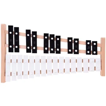 Naturalny odcień drewna i estetyczne wykonanie cymbałków