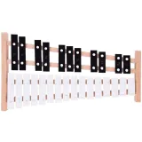 Naturalny odcień drewna i estetyczne wykonanie cymbałków