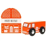 układ budynków: szkoła, bank, kościół z zestawu miasteczko