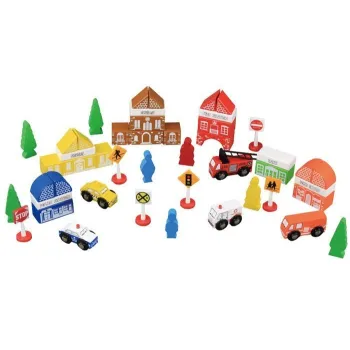 przykładowa scenka miejska z klocków straż pożarna