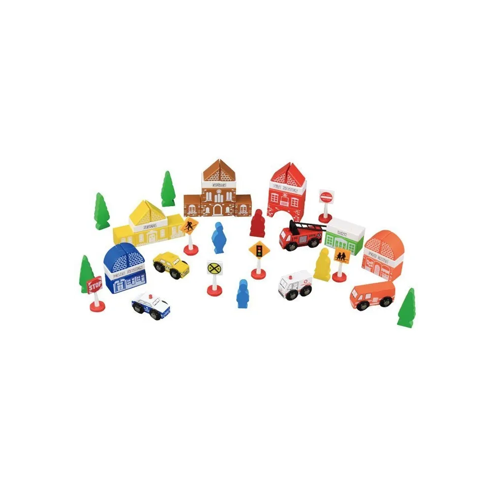 przykładowa scenka miejska z klocków straż pożarna