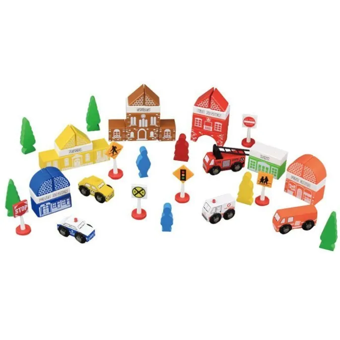 przykładowa scenka miejska z klocków straż pożarna