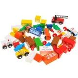 karetka, wóz policyjny i inne pojazdy wykonane z drewna