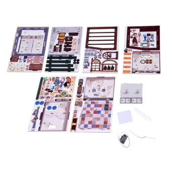 widok gotowego modelu kawiarni z zamontowanym oświetleniem led