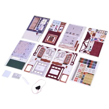 Drewniane PUZZLE 3D Seria budynek Księgarnia 148 ele oświetlenie ZA6014