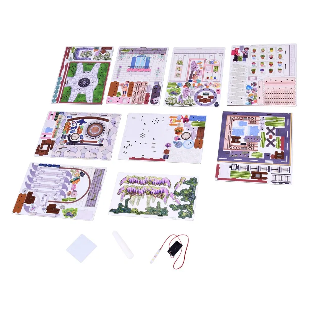 Szczegóły budynku puzzle 3D z precyzyjnym nadrukiem i dekoracjami