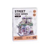 Podświetlony model drewnianej kwiaciarni z efektownym oświetleniem LED