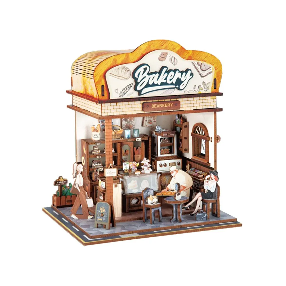 Front i detale zmontowanej mini piekarni z charakterystycznymi półkami