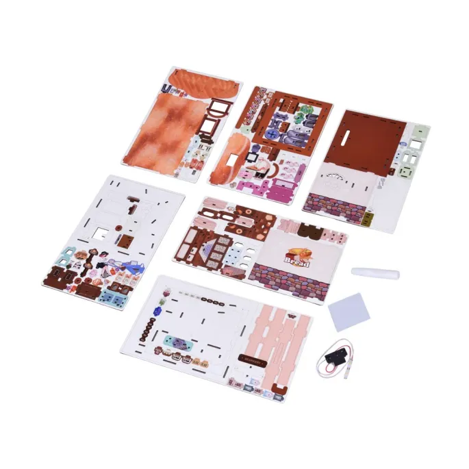 Zbliżenie na piekarza i wnętrze piekarni z oświetleniem LED