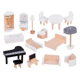 trzy kondygnacje domku dla lalek z przestronnymi pomieszczeniami