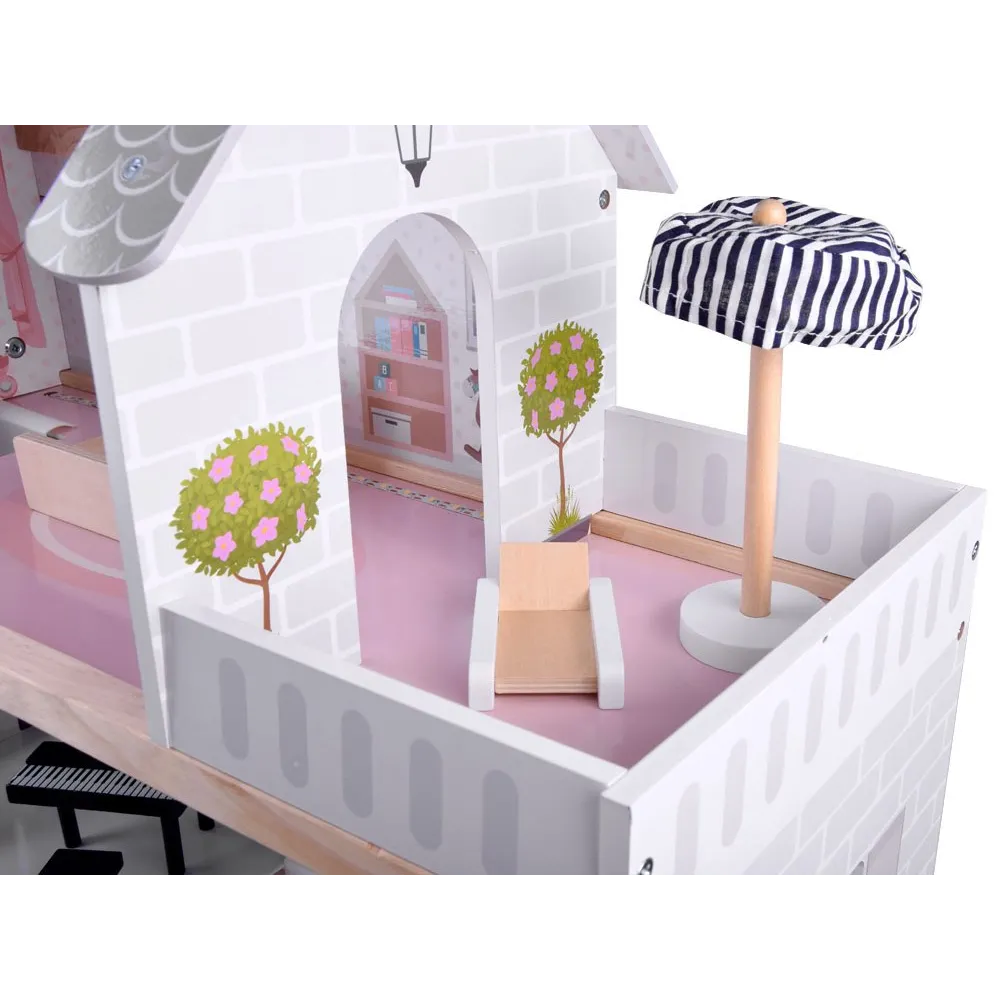 czytelnia i przestrzeń dla melomana na piętrze domku