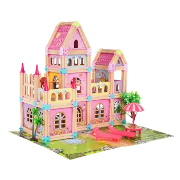 zestaw domek księżniczek z ogrodową aranżacją i leżakami