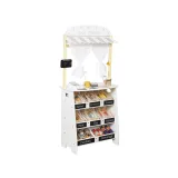 akcesoria zestawu – drewniane koszyki i produkty spożywcze