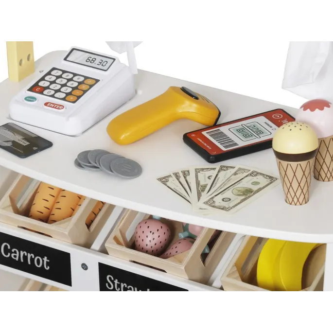 zestaw z widocznymi papierową torbą i smartfonem zabawkowym