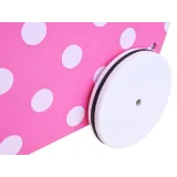 drewniany wózek dla lalek prezentowany z boku na jasnym tle