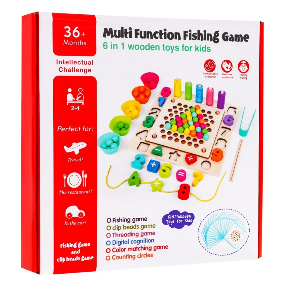 Drewniane koraliki i foremki do nauki sortowania oraz kolorów