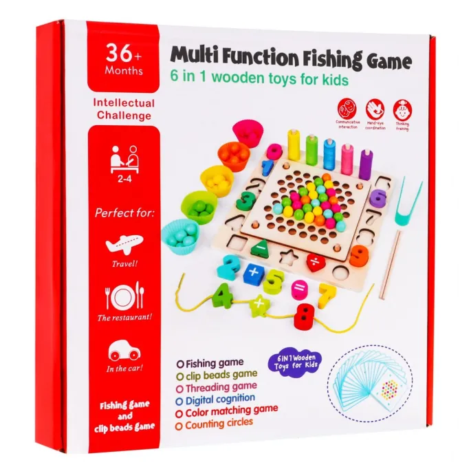 Drewniane koraliki i foremki do nauki sortowania oraz kolorów