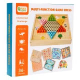 plansza do gry trylma z pionkami w różnych kolorach