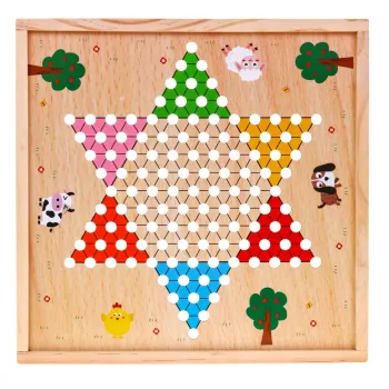 plansza do gry chińczyk z rozłożonymi pionkami