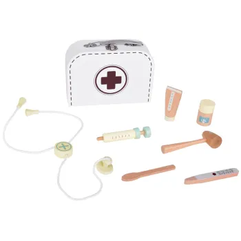 kompaktowa walizka na akcesoria lekarskie z metalowymi rączkami