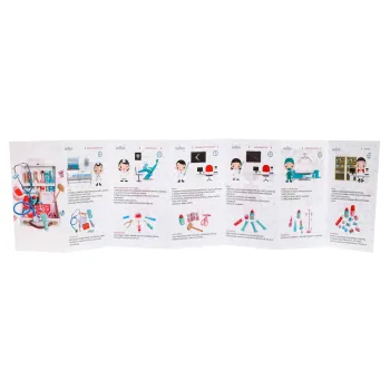 Drewniany zestaw Lekarza dla dzieci 3+ Akcesoria 30 el. Książeczki edukacyjne + Naklejki "Dzielny pacjent"