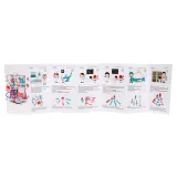 Zbliżenie na elementy zestawu: stetoskop, strzykawka i termometr