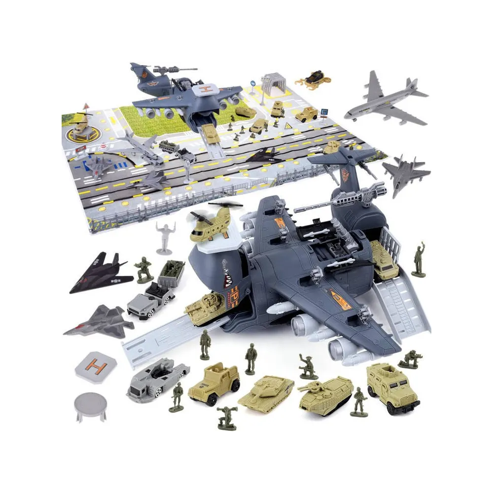 duża baza wojskowa z lotniskiem i matą do zabawy