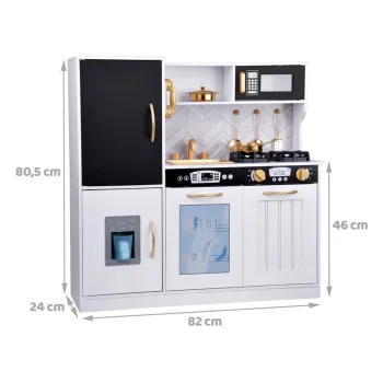 Duża kuchnia drewniana dla dzieci lodówka piekarnik kostkarka zlew ZA5269
