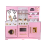 Kuchnia dziecięca z marmurowym blatem i akcesoriami kuchennymi