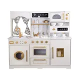 zbliżenie na front kuchni z otwartymi drzwiczkami i detalami