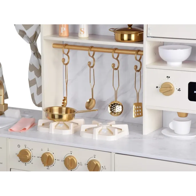 widok kuchni z efektami świetlnymi na palnikach