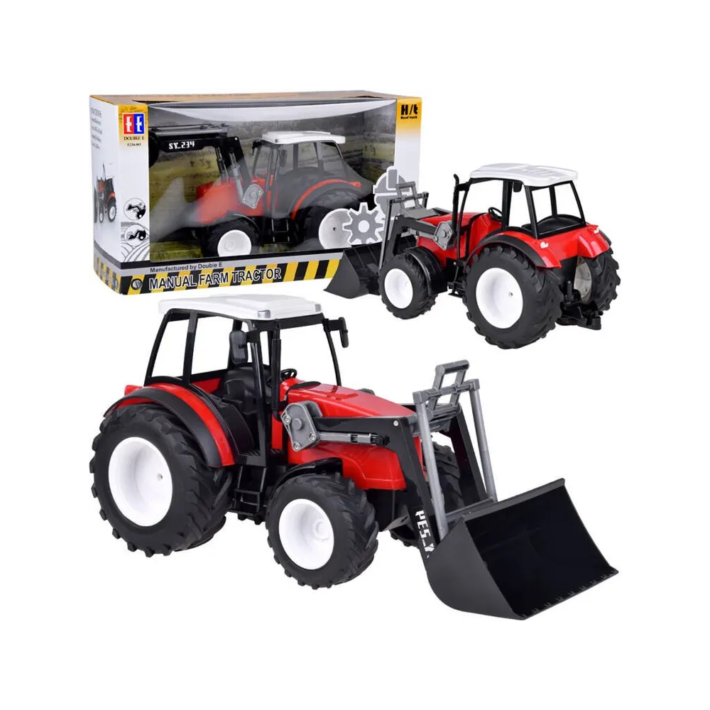 duży czerwony traktor z widoczną kabiną dla kierowcy