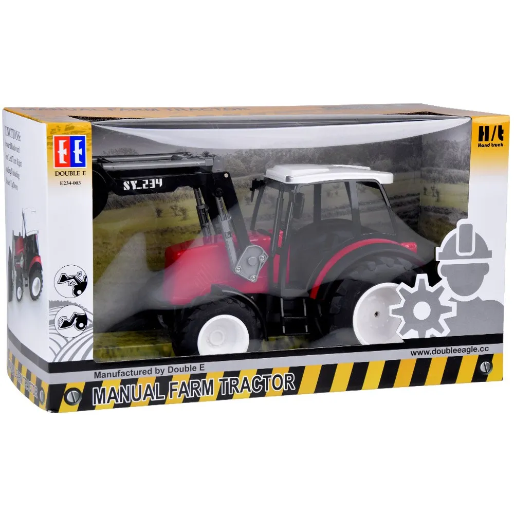 widoczne schodki, hak i komin traktora podczas zabawy